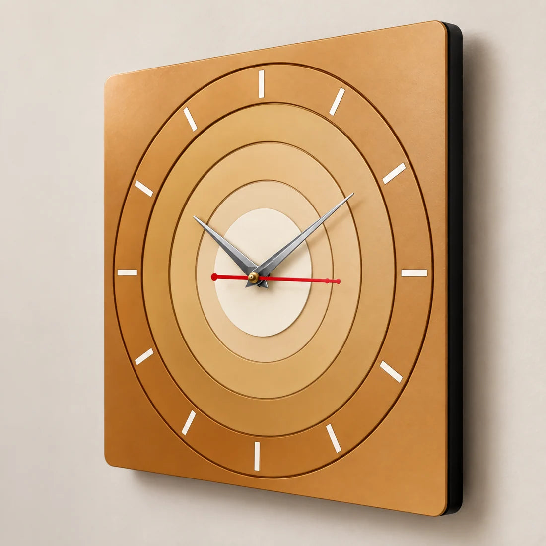 Modern Layered Wooden Wall Clock | Premium Square Designer Clock