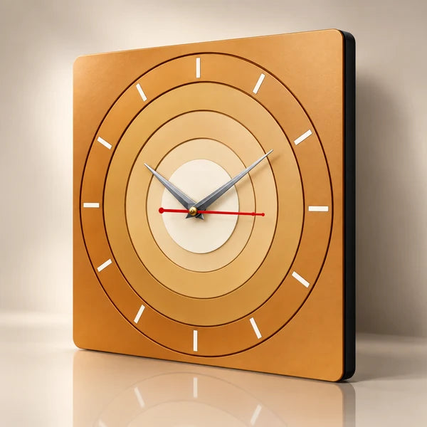 Modern Layered Wooden Wall Clock | Premium Square Designer Clock