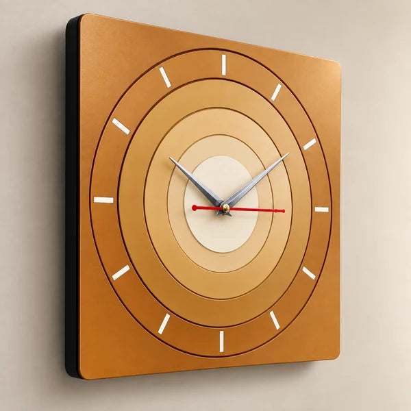 Modern Layered Wooden Wall Clock | Premium Square Designer Clock